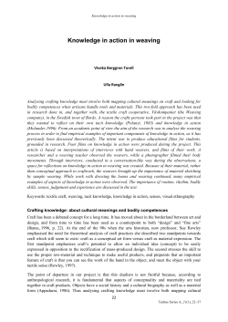 Knowledge in action in weaving