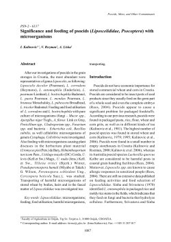 Significance and feeding of psocids (Liposcelididae, Psocoptera
