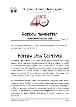 Rainbow Newsletter - St. James` Church Kindergarten