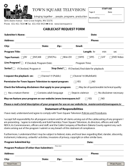 Cablecast Request Form - Town Square Television
