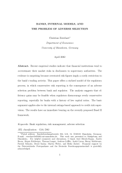 Banks, internal models, and the problem of adverse selection
