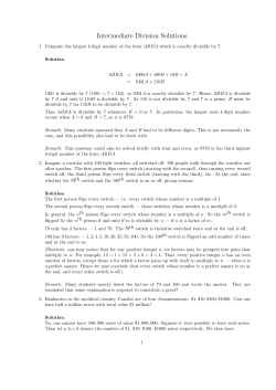 Intermediate Division Solutions