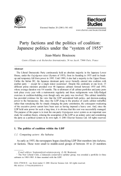 Party factions and the politics of coalition: Japanese politics under