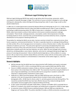 Minimum Legal Drinking Age Laws