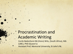 Procrastination and Academic Writing