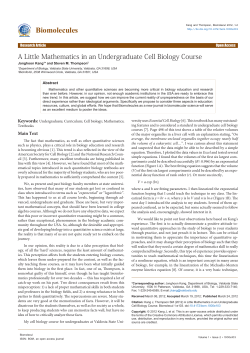 Biomolecules - FSU Biology