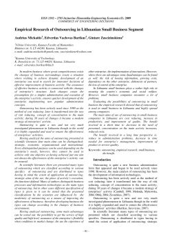 Empirical Research of Outsourcing in Lithuanian Small Business
