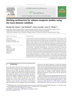 Marking earthworms for release–recapture studies