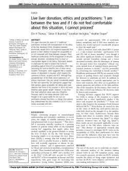 Live liver donation, ethics and practitioners: `I am between the two