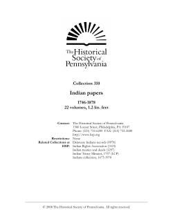 Indian papers - Historical Society of Pennsylvania