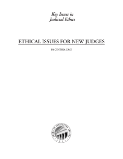 ethical issues for new judges - National Center for State Courts