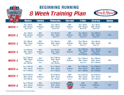 BEGINNING RUNNING 8 Week Training Plan