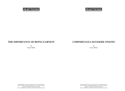 the importance of being earnest l`importanza di essere