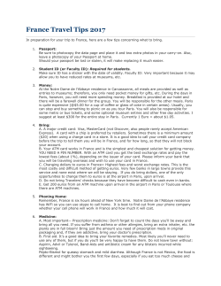 France Travel Tips 2017