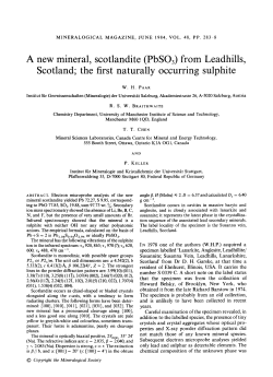 the scotlandite (PbSO3) from Leadhills, first naturally occurring