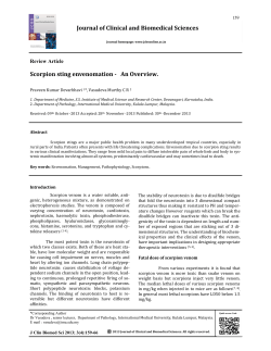 Scorpion sting envenomation - Journal of Clinical and Biomedical