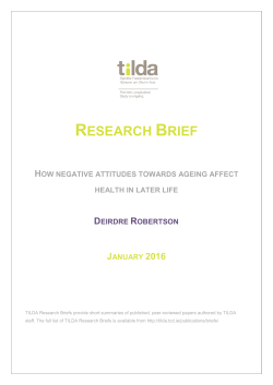How Negative Attitudes Towards Ageing Affect Health in Later Life.