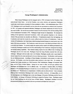 George Washington`s Administration