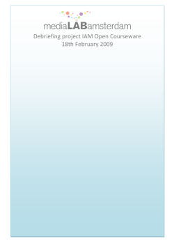 Debriefing OCW - MediaLAB Amsterdam