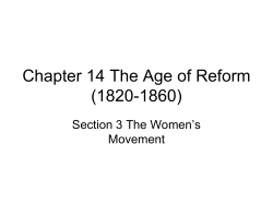 Chapter 14 The Age of Reform (1820-1860)