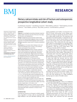 Dietary calcium intake and risk of fracture and osteoporosis