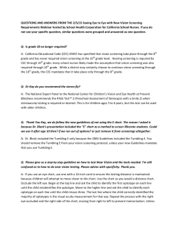 QUESTIONS AND ANSWERS FROM THE 2/5/15 Seeing Eye to Eye