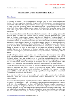 Folklore. Electronic Journal of Folklore Folklore 4 1997