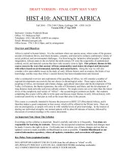 ancient africa - University of Oregon