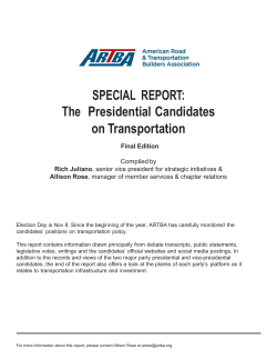 SPECIAL REPORT: The Presidential Candidates on