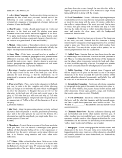 English 10 CP Project Choices