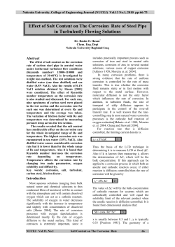 Effect of Salt Content on The Corrosion Rate of Steel Pipe