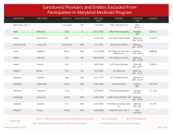 Sanctioned Providers and Entities Excluded