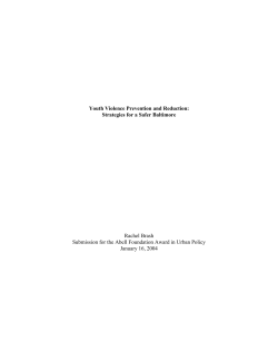 Youth Violence Prevention and Reduction: Strategies for a Safer