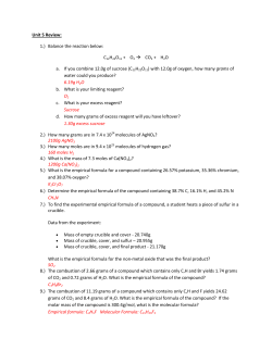 Unit 5 Review: 1.) Balance the reaction below: C12H22O11 + O2