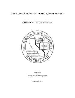 Chemical Hygiene Plan - California State University, Bakersfield