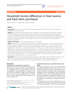Household income differences in food sources and food items