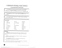 A Method for Writing a Topic Sentence