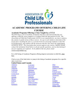 Academic Programs Offering Child Life Course