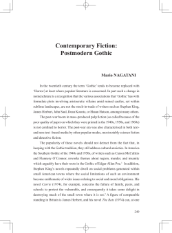 Contemporary Fiction: Postmodern Gothic