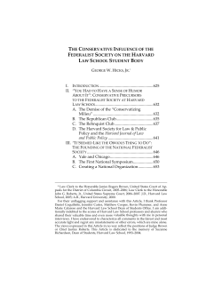 the conservative influence of the federalist society on the harvard