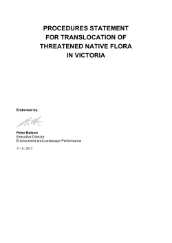 procedures statement for translocation of threatened