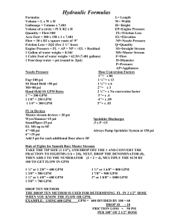 Hydraulic Formulas