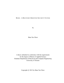 Rosie - A Recovery-Oriented Security System