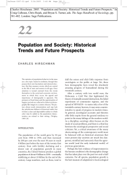 Population and Society: Historical Trends and Future Prospects