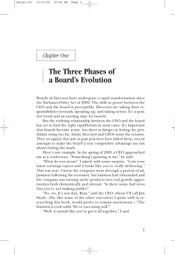 The Three Phases of a Board`s Evolution