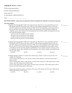 Activity 8 Markov chains - MA3002 Advanced Mathematics