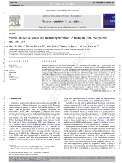 Metals, oxidative stress and neurodegeneration: A focus on iron