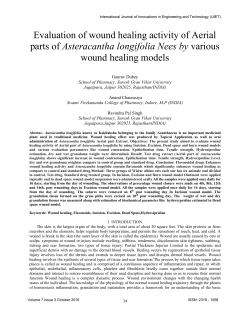 Evaluation of wound healing activity of Aerial parts of