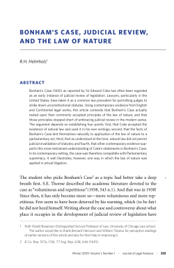 Bonham`s Case, JudiCial Review, and the law of