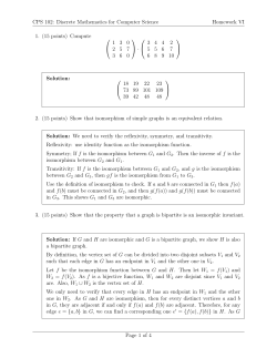 CPS 102: Discrete Mathematics for Computer Science Homework VI 1.